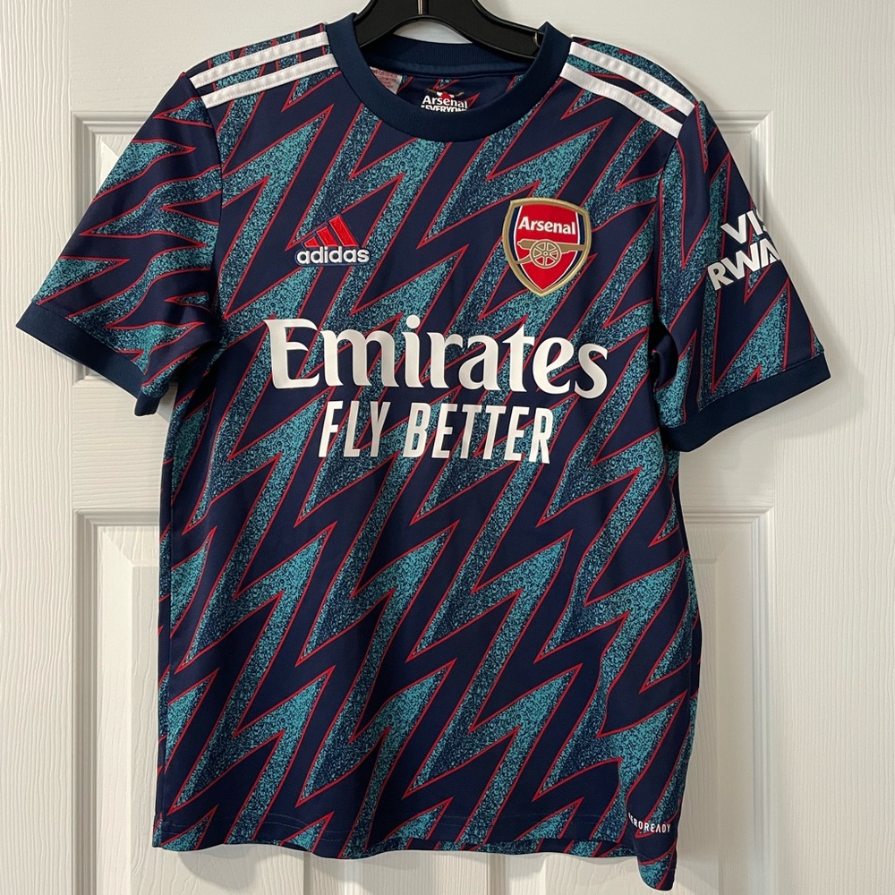 Adidas Kids Arsenal Zigzag Jersey - Navy and Red